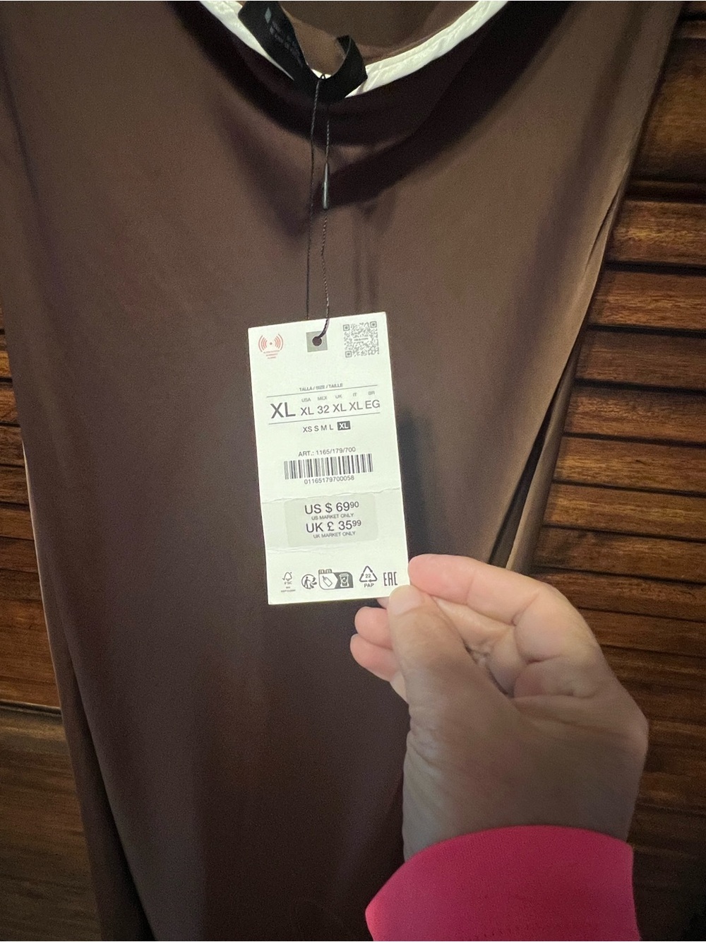 NWT Zara Beautiful Womens XL Brown Draped Halter Neck Maxi Dress Open Back Satin - Picture 4 of 13